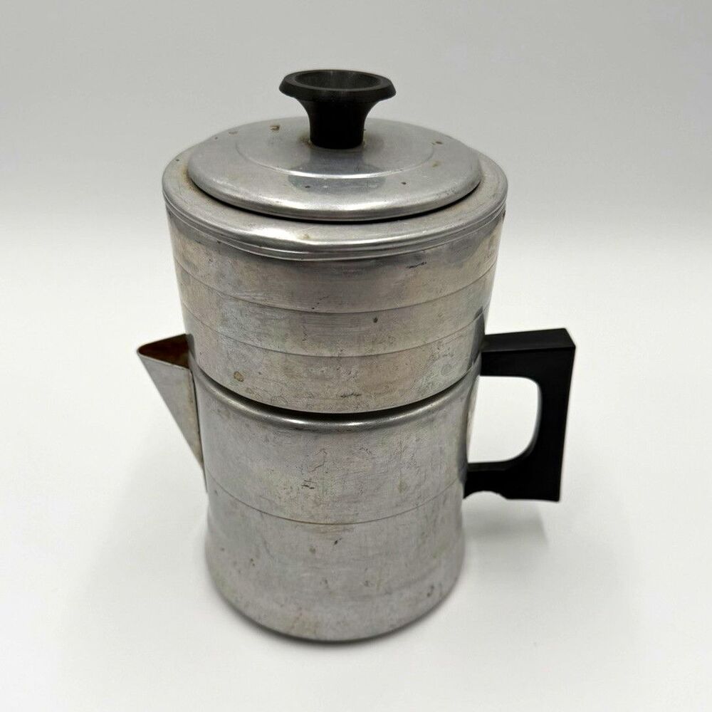 ⁠Vintage Comet The Popular Aluminum Drip Coffee Pot Maker Stove Top Camping USA⁠